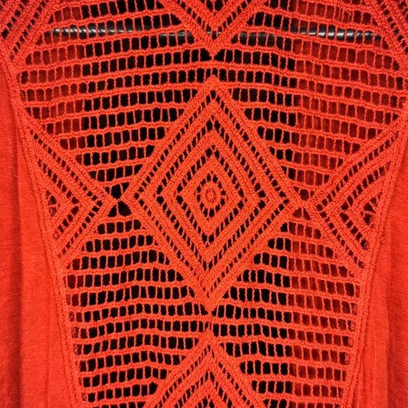 Short-sleeve Orange Flowing Cardigan - Picture 4 of 4